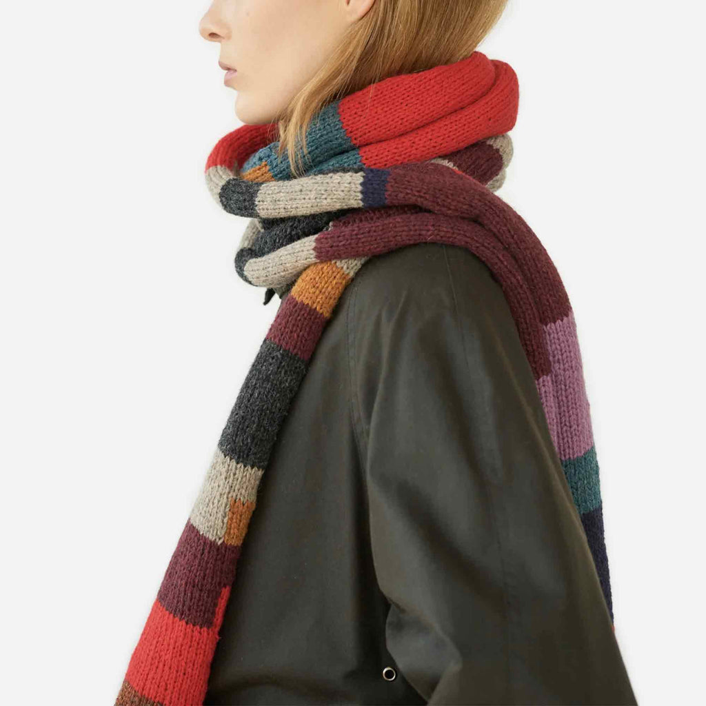 Handknit Shetlandswool Scarf Navy Mix