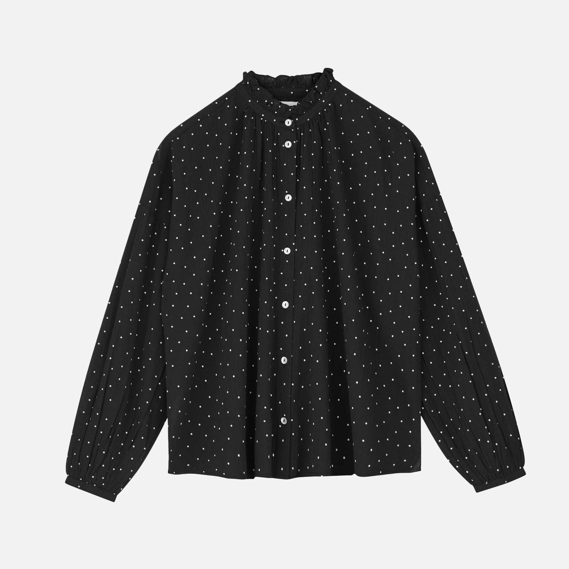 Hannah Shirt Black/White Dot
