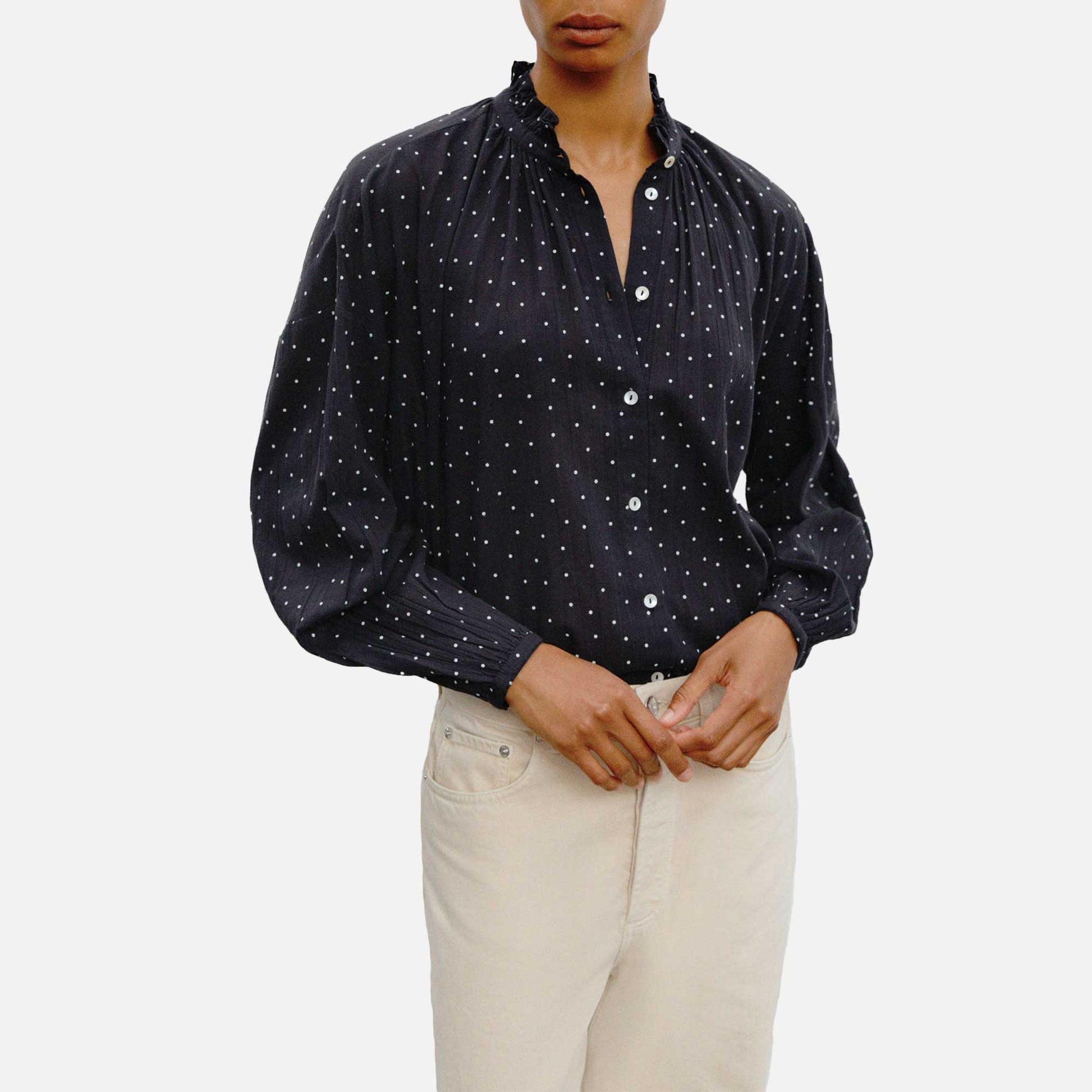 Hannah Shirt Black/White Dot