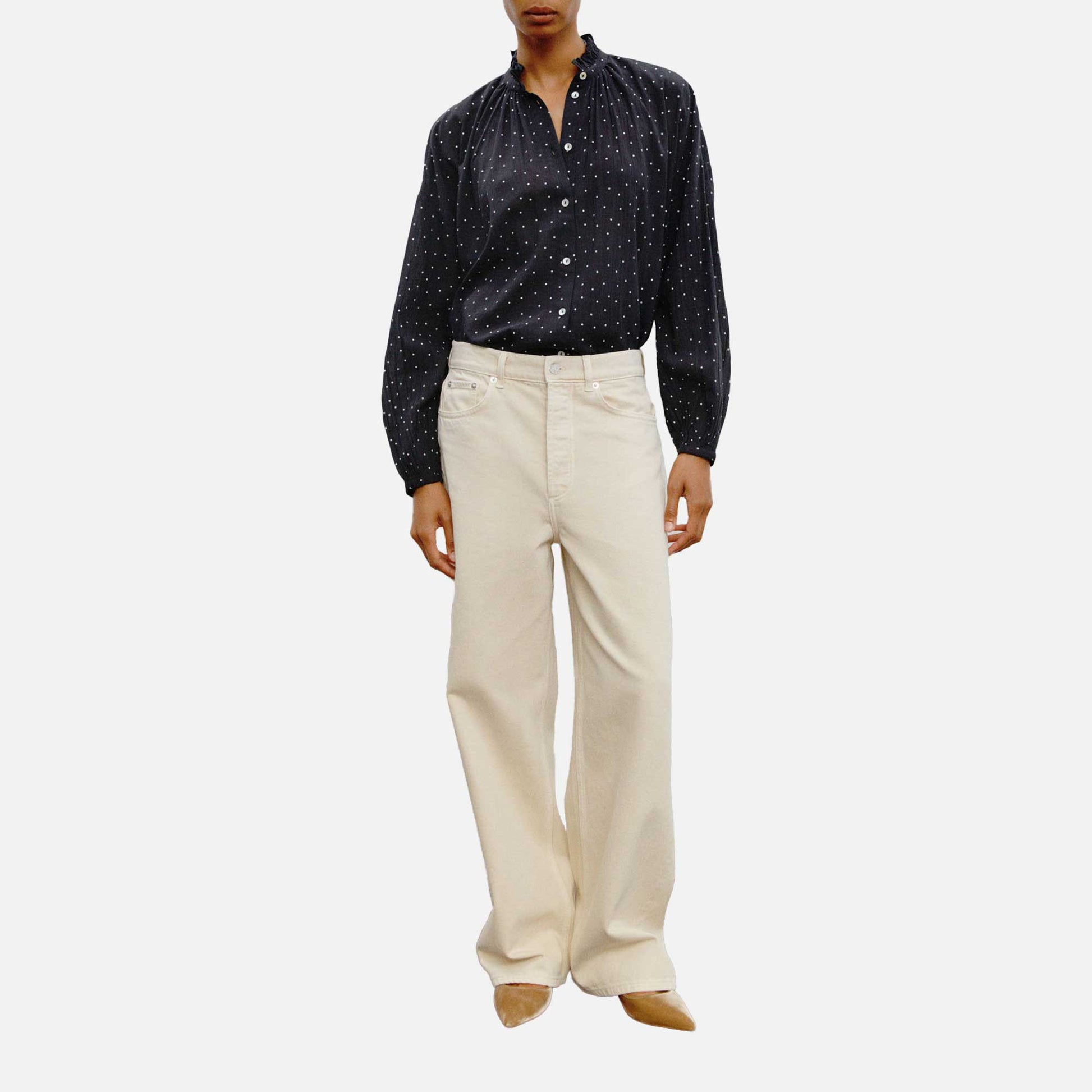 Hannah Shirt Black/White Dot