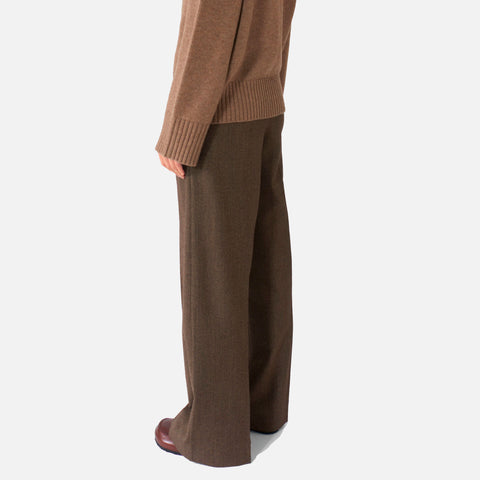 Harper Pants Brown Herringbone