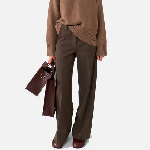 Harper Pants Brown Herringbone