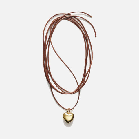 Heart On A String Necklace Gold