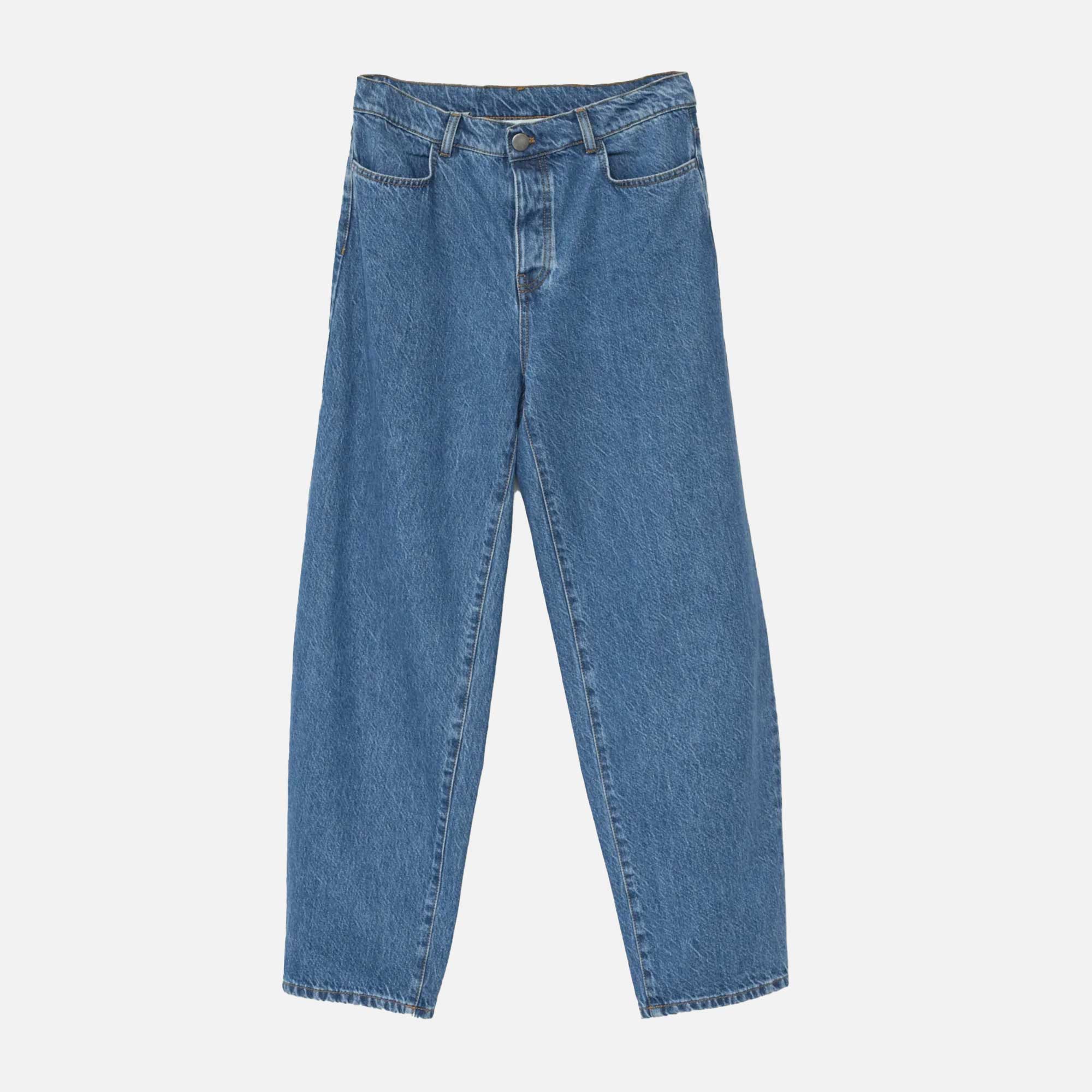Hemp/Cotton Barrel Jeans Washed Blue