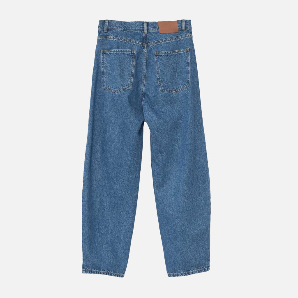 Hemp/Cotton Barrel Jeans Washed Blue