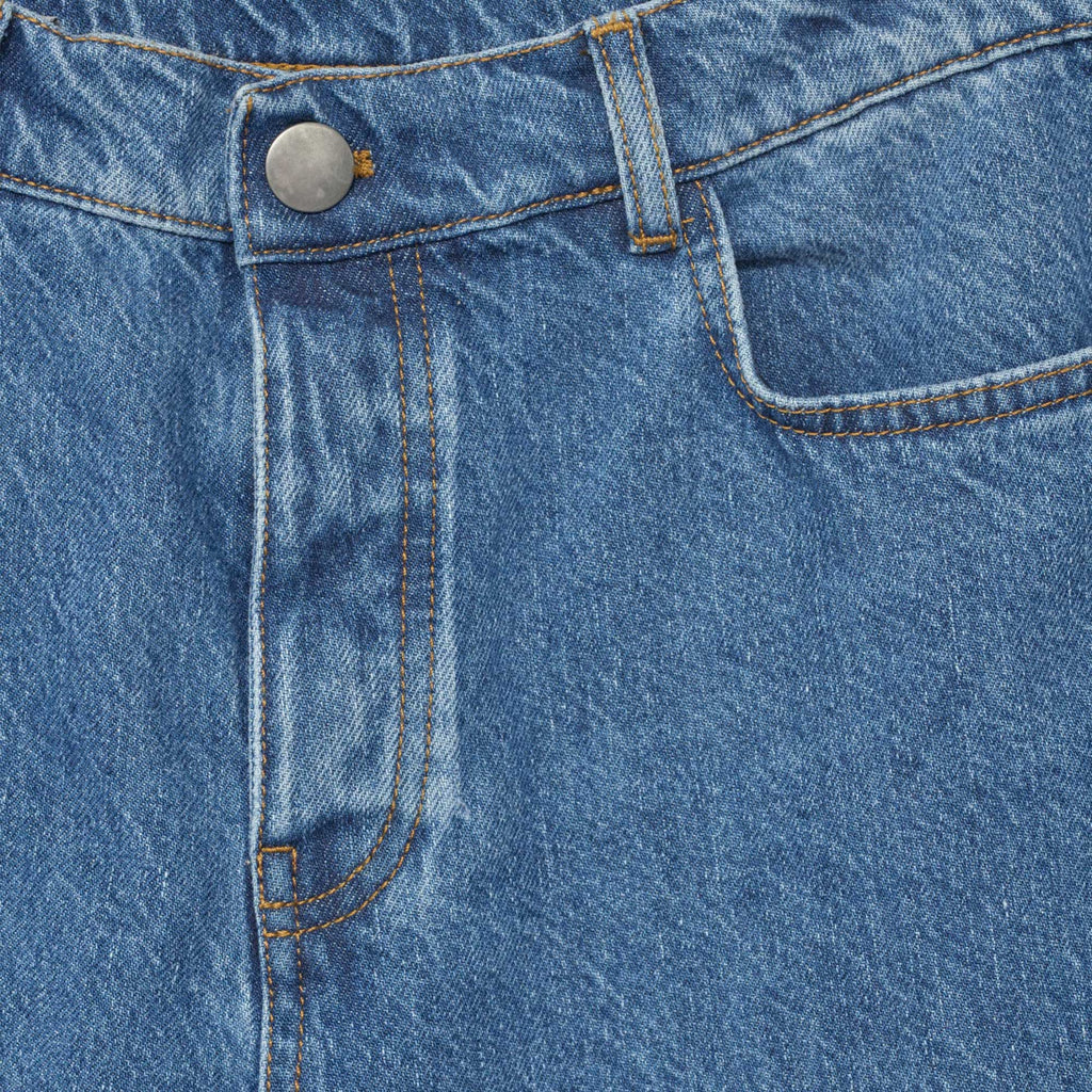 Hemp/Cotton Barrel Jeans Washed Blue