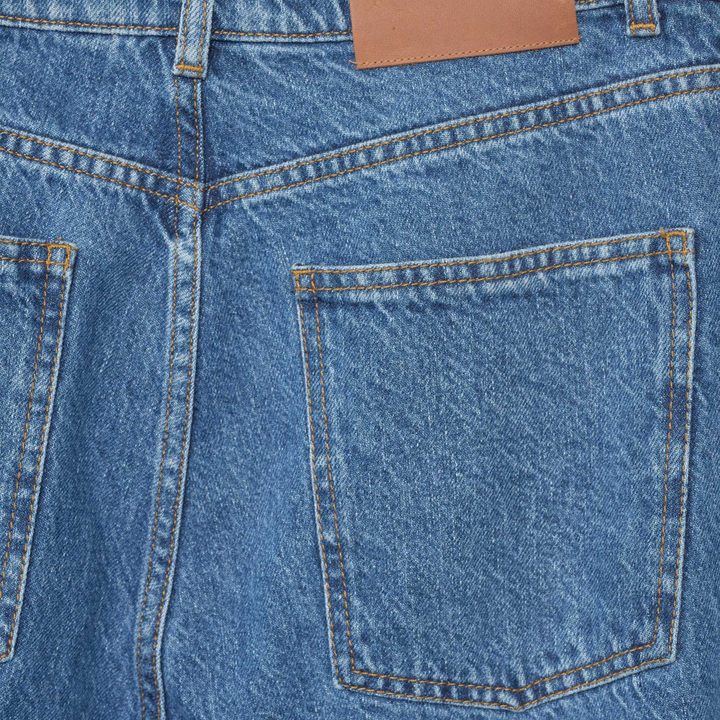 Hemp/Cotton Barrel Jeans Washed Blue