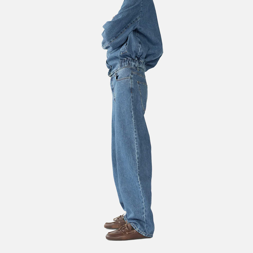 Hemp/Cotton Barrel Jeans Washed Blue