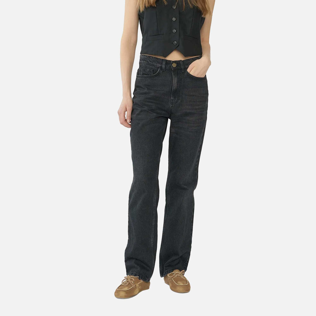 Hemp/Cotton Straight Jeans Washed Black