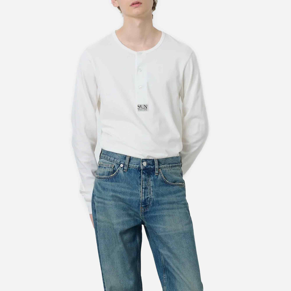 Henley Longsleeve T-shirt White