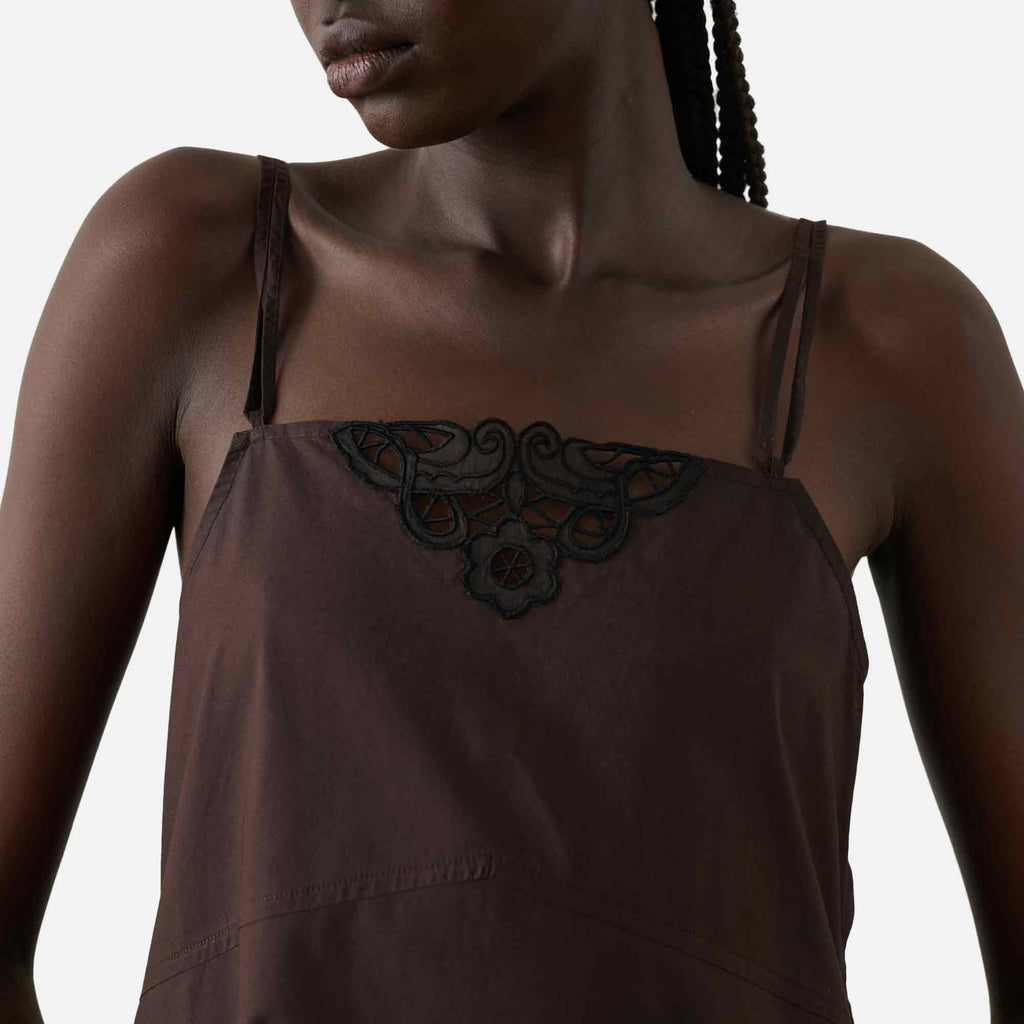 Hillary Dress Marron Fonce