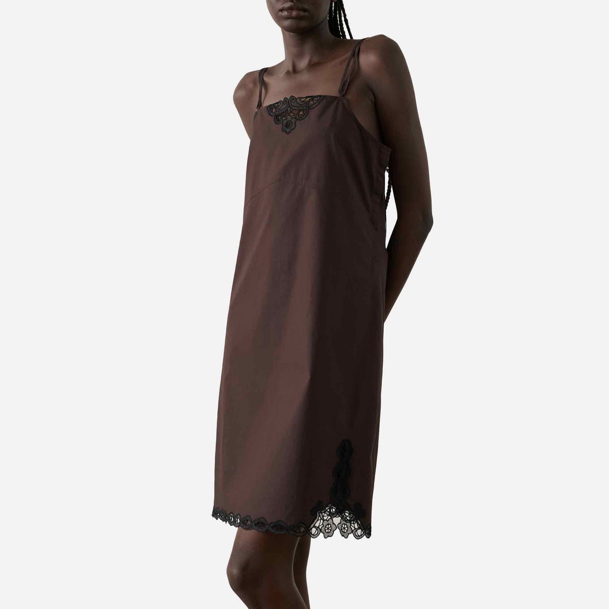 Hillary Dress Marron Fonce