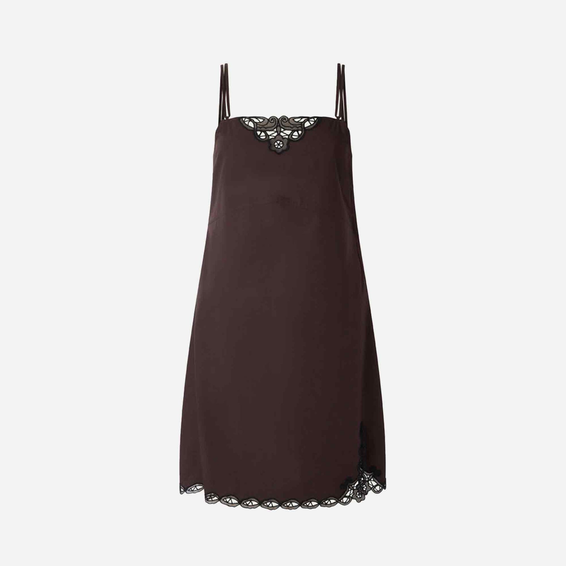 Hillary Dress Marron Fonce