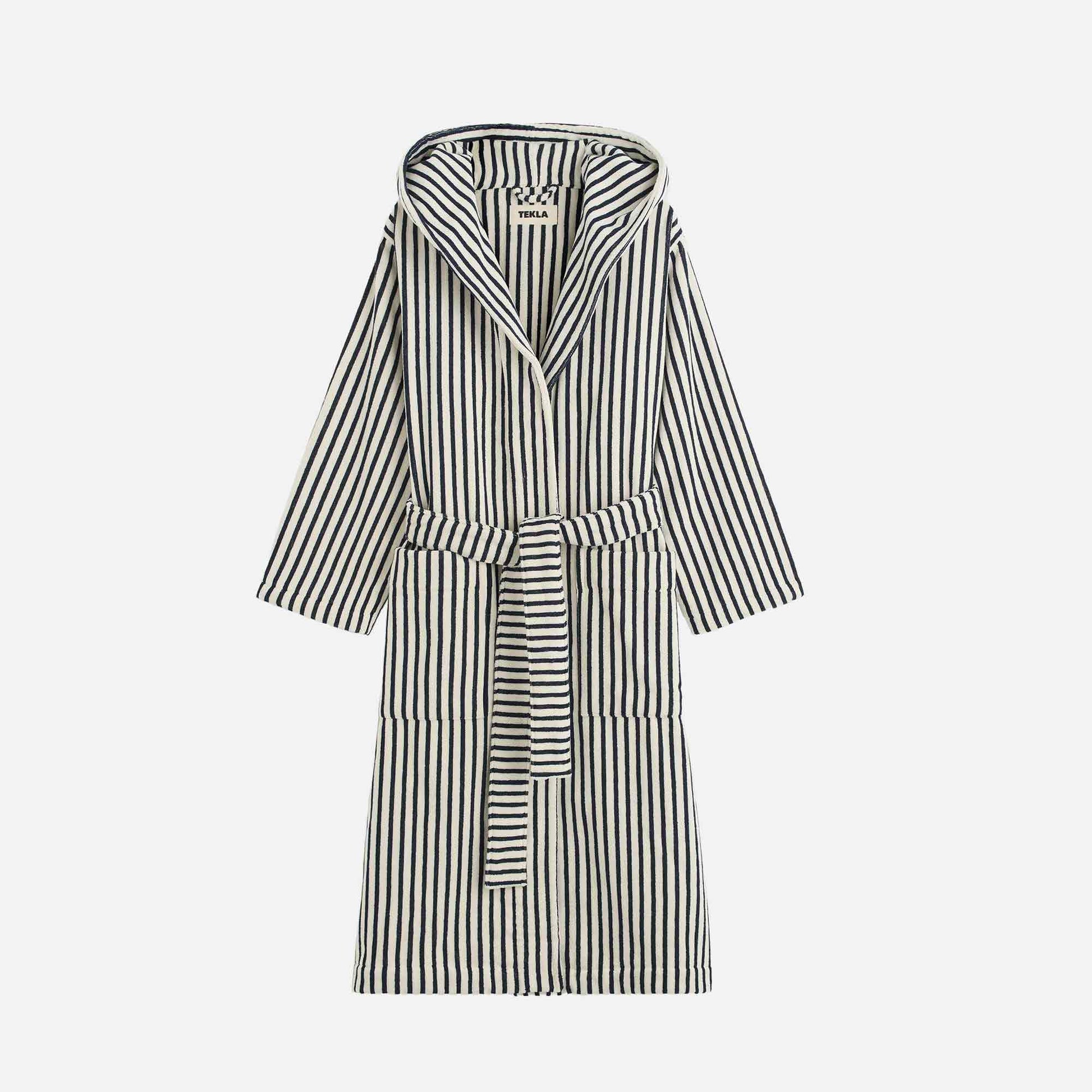 Hooded Bathrobe Sailor Stripes
