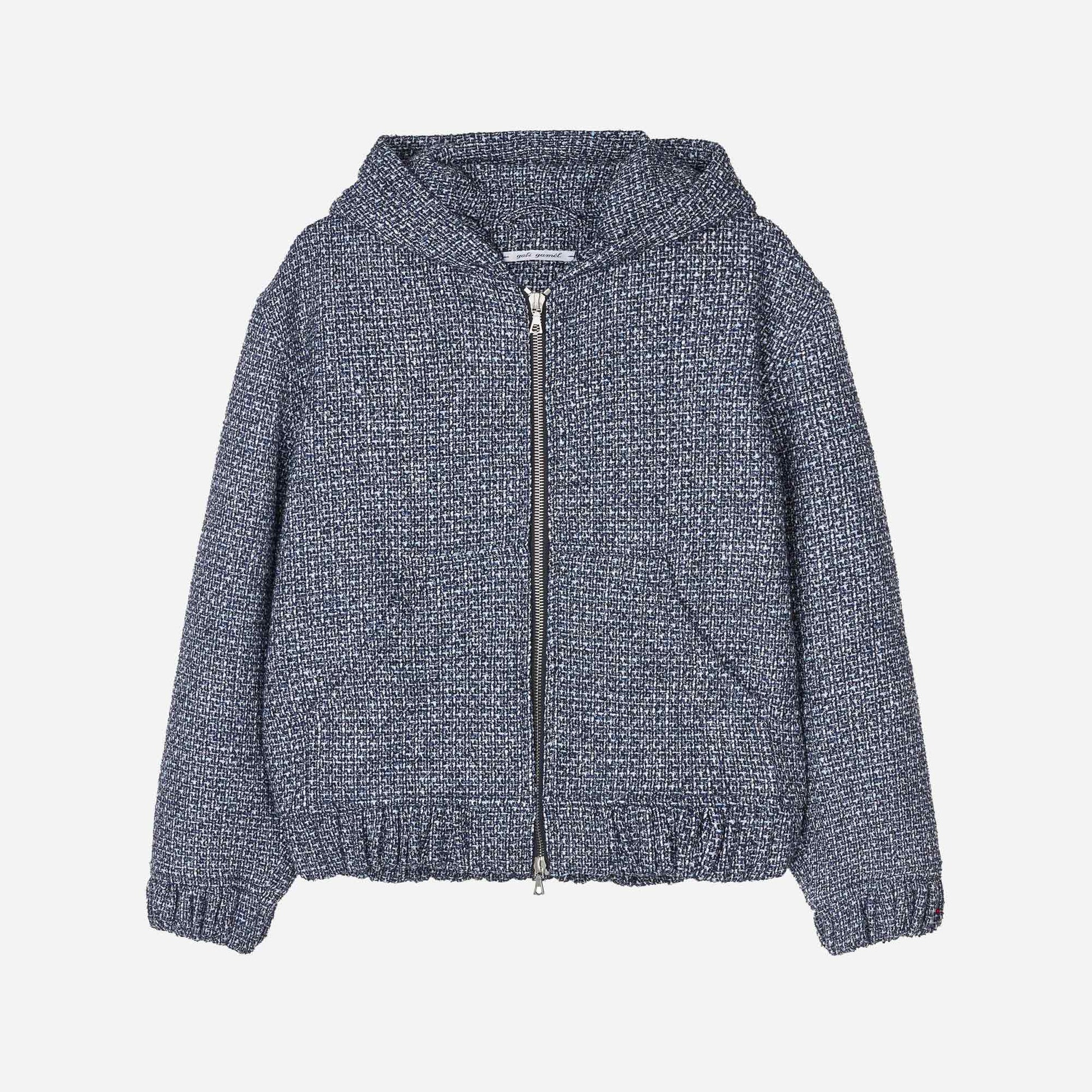 Hooded Zip-Up Jacket Blue Confetti