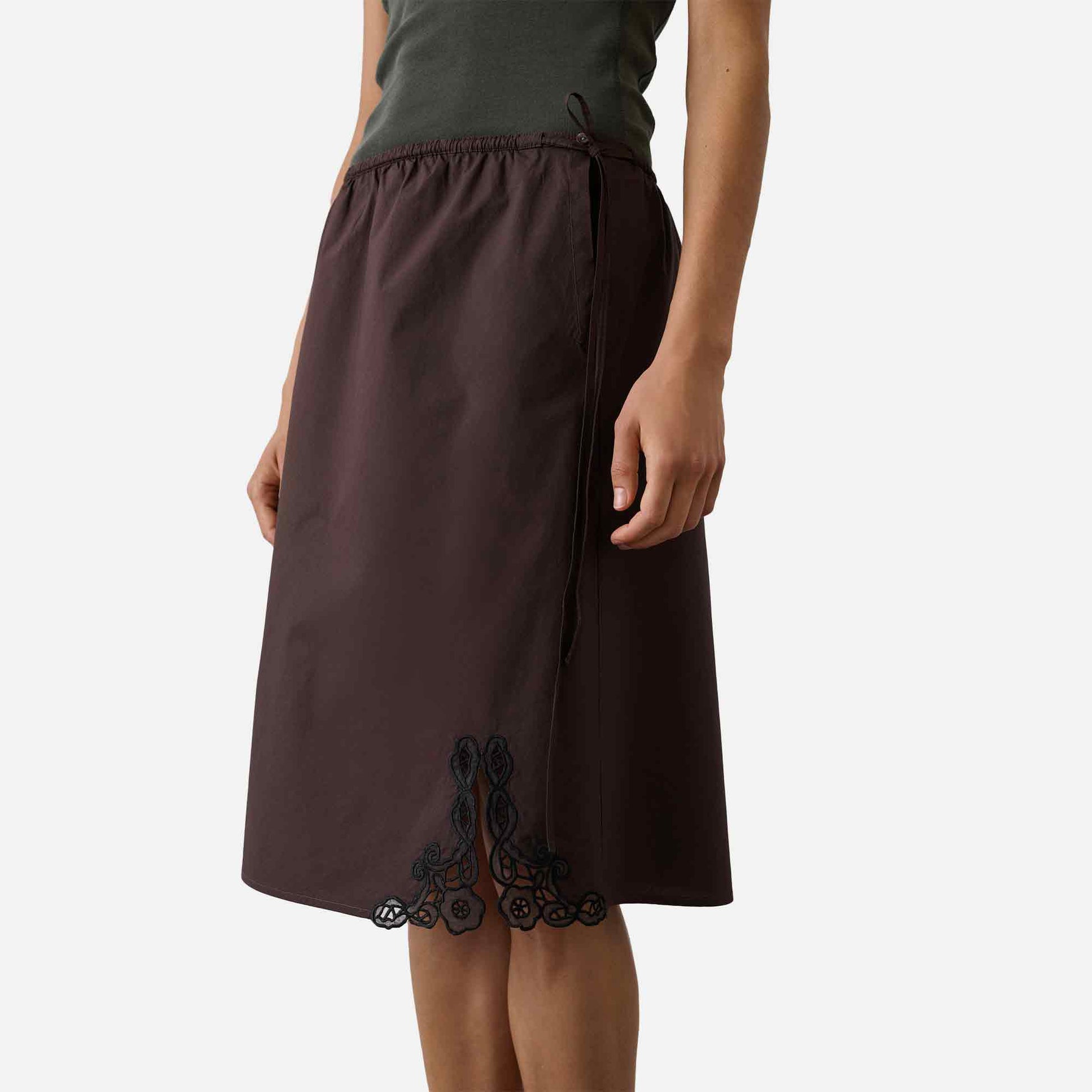 Houna Skirt Marron Fonce