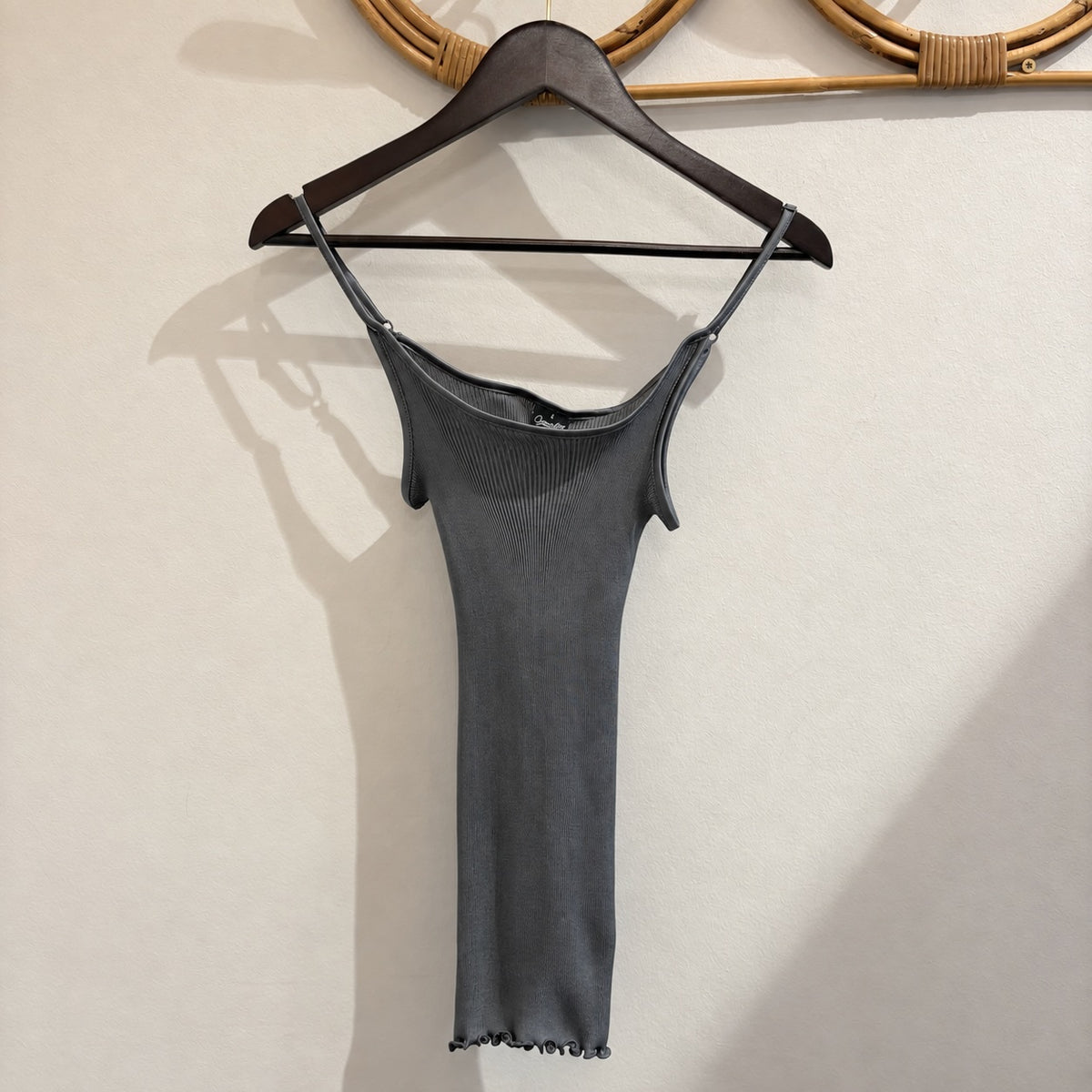 Cami Top Silk Rib Smoke