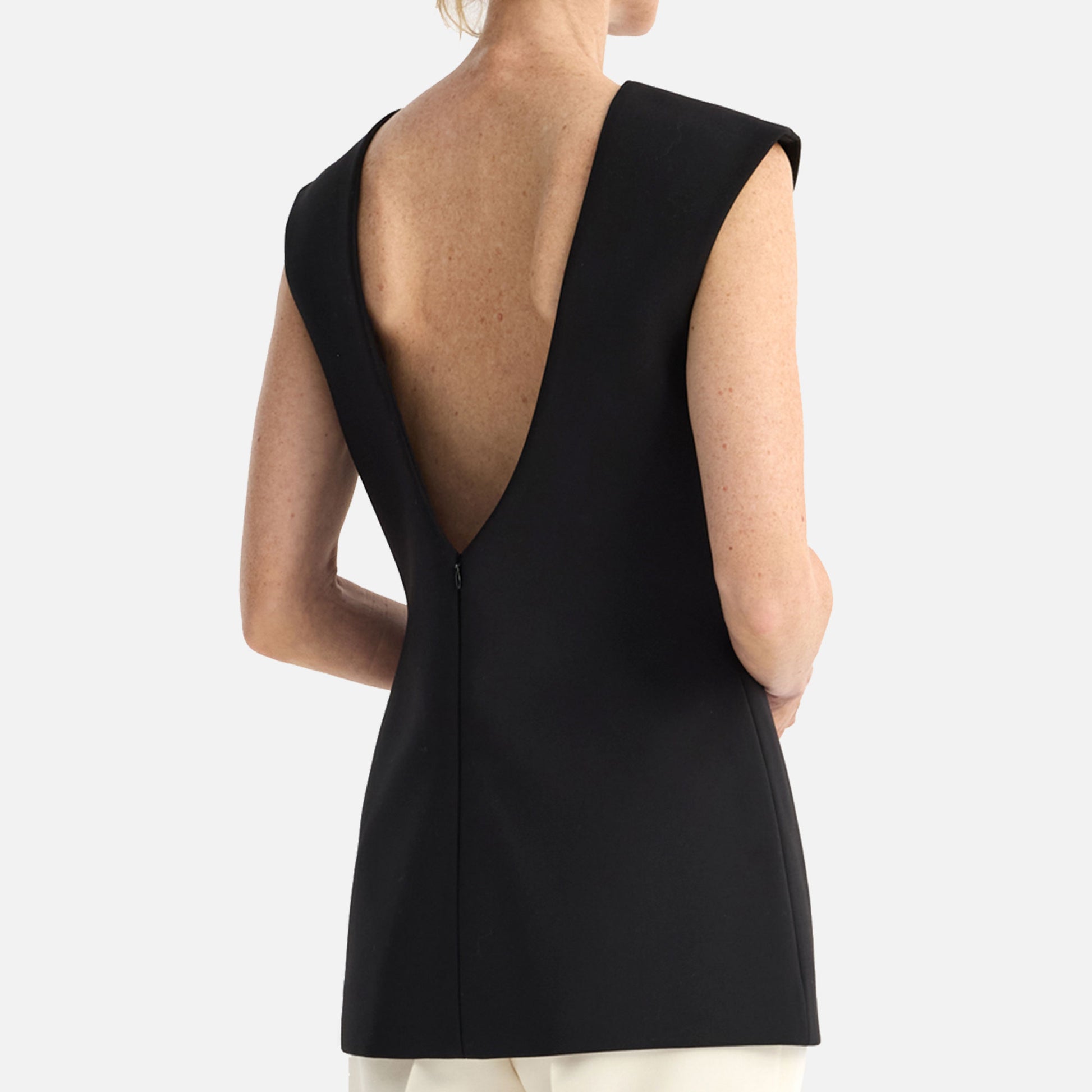 Sculptural Open Back Top Black