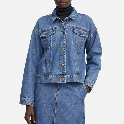 Inger Denim Jacket Washed Mid Blue