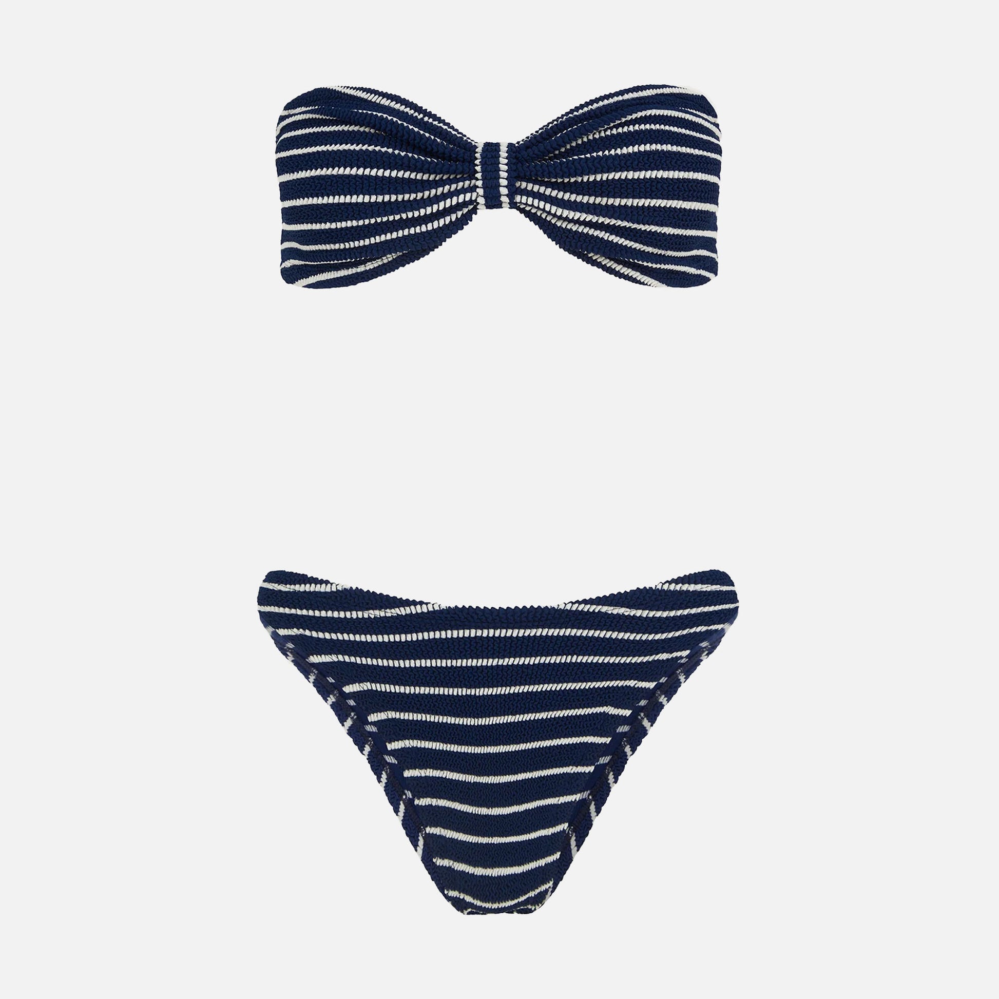 Jean Bikini Crinkle Stripe Navy/White
