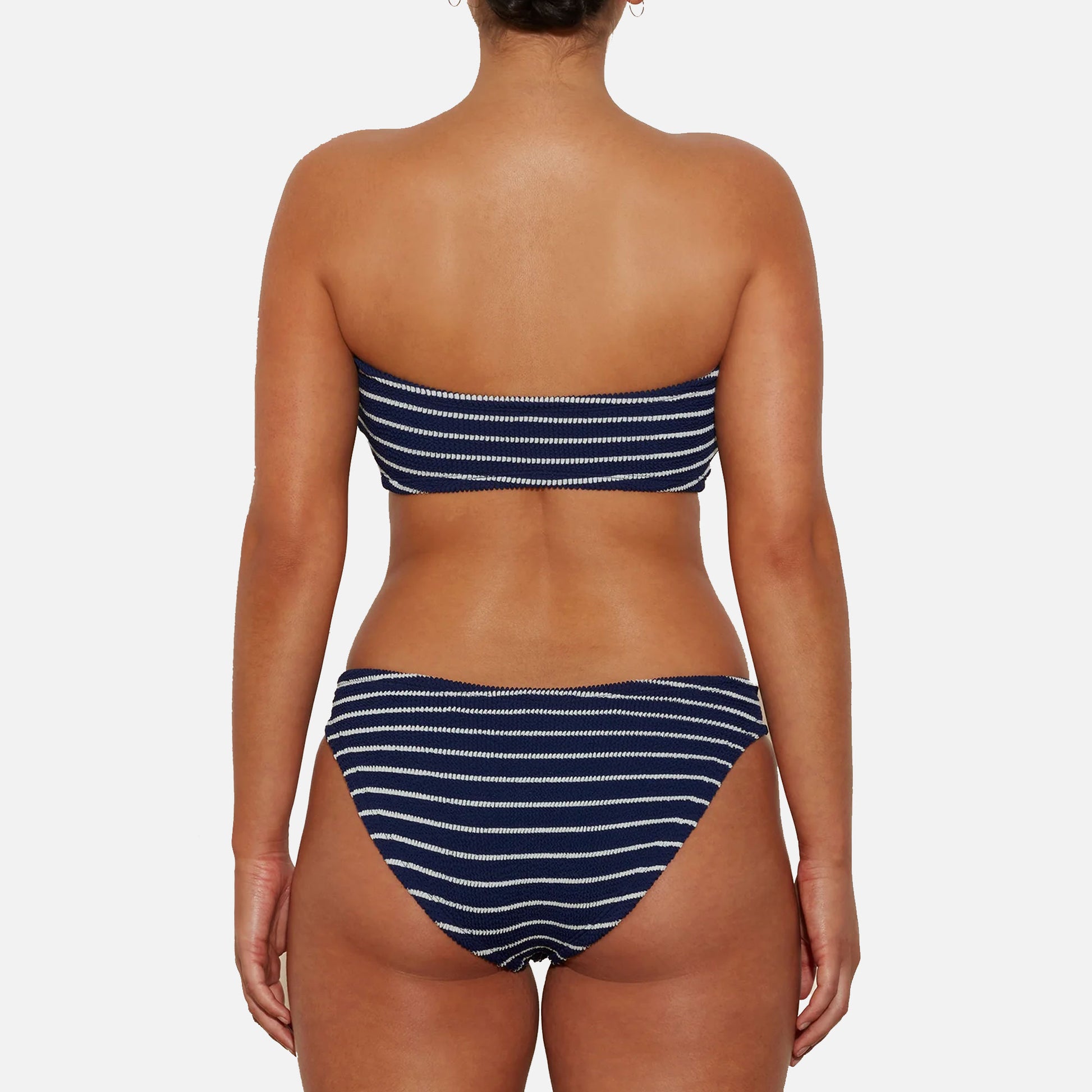 Jean Bikini Crinkle Stripe Navy/White