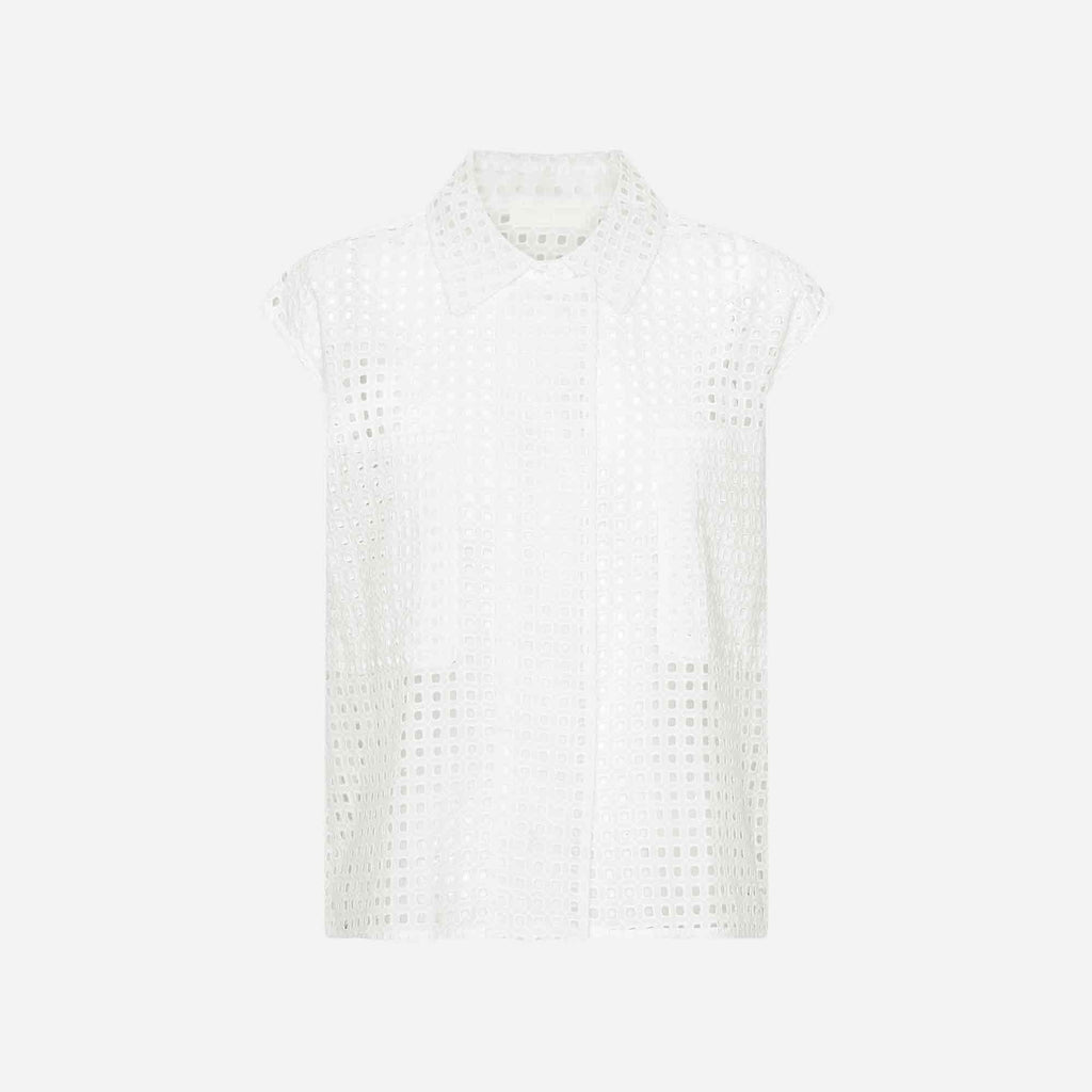 Stephen Embroidery Anglaise Shirt White