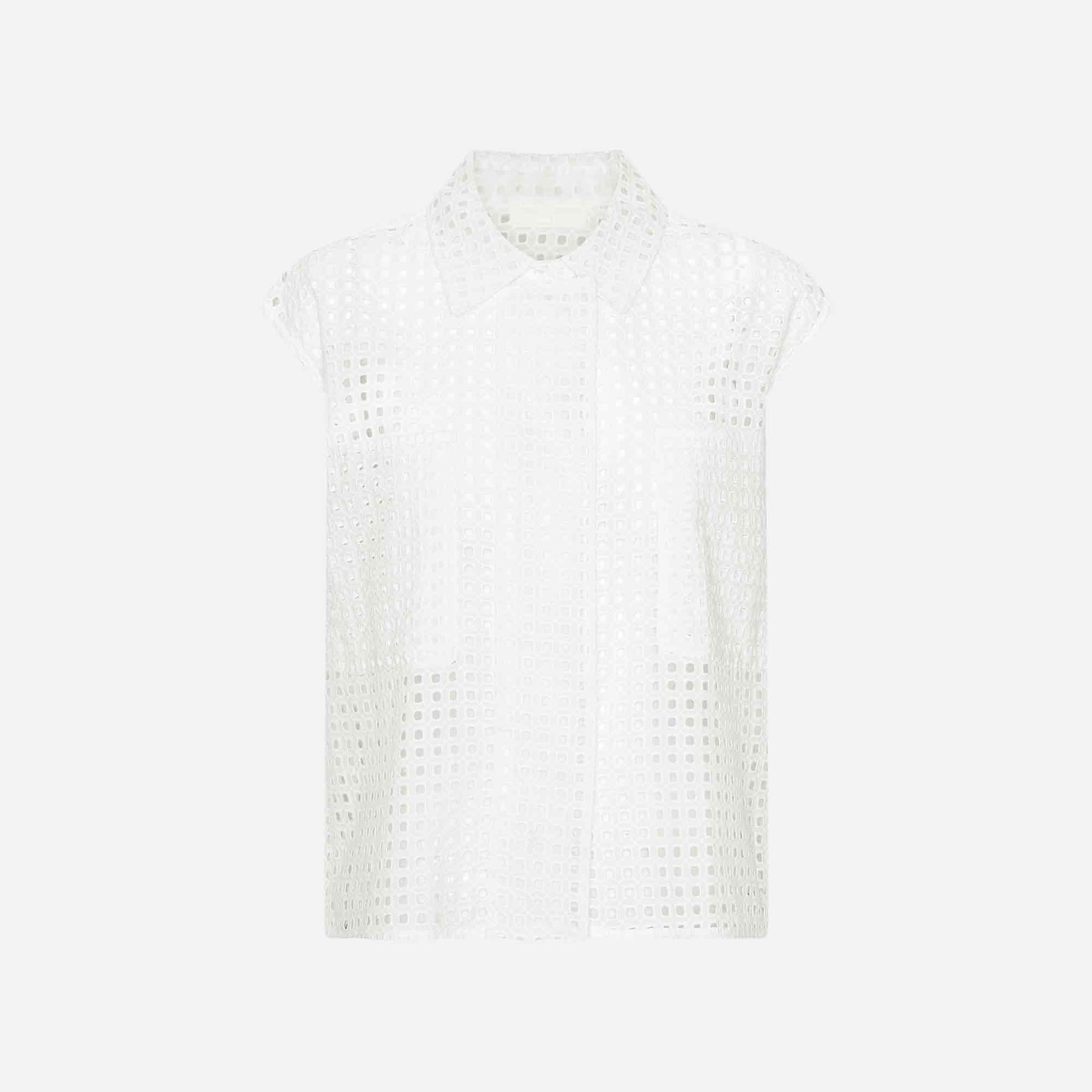 Stephen Embroidery Anglaise Shirt White