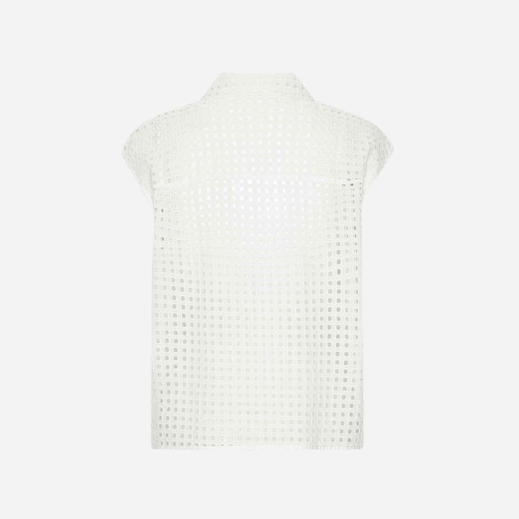 Stephen Embroidery Anglaise Shirt White