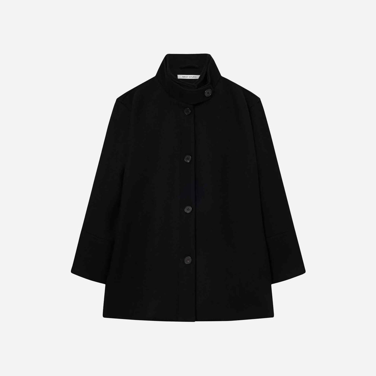 Julia Two Layered Wool Coat Black