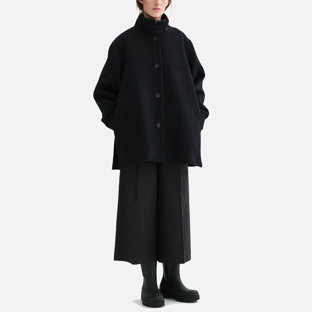 Julia Two Layered Wool Coat Black