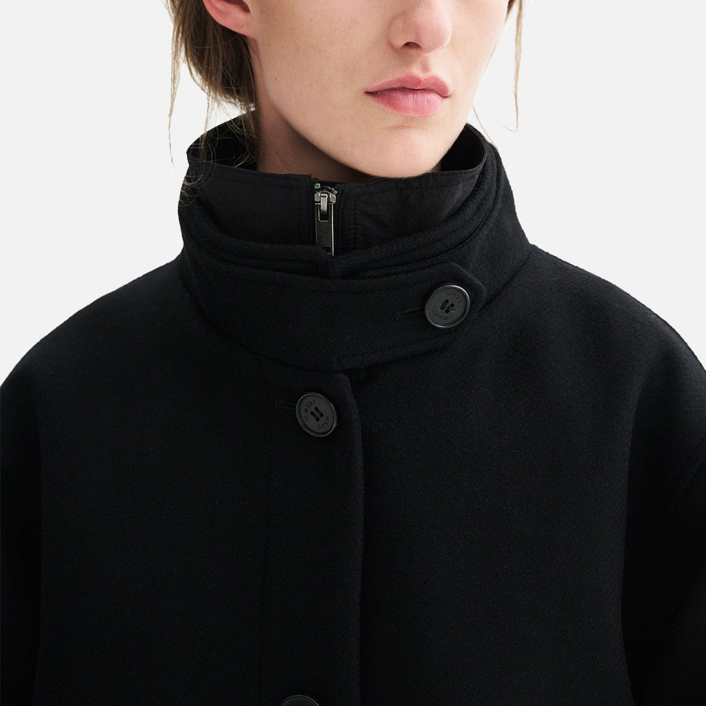 Julia Two Layered Wool Coat Black