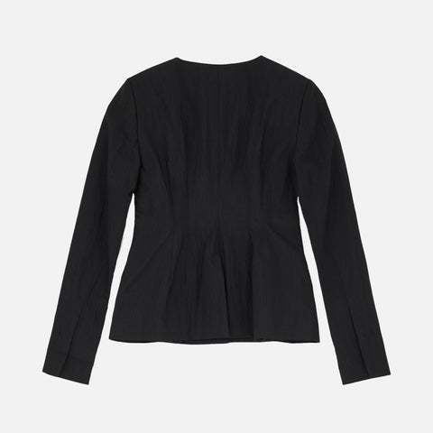 Julienne Crinkle Tech Blouse Black