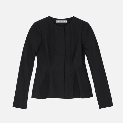 Julienne Crinkle Tech Blouse Black