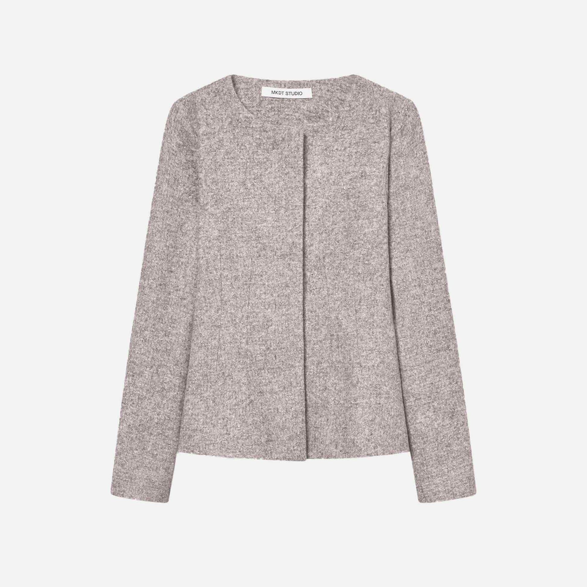 Julienne Knitted Wool Jacket Melange Mink