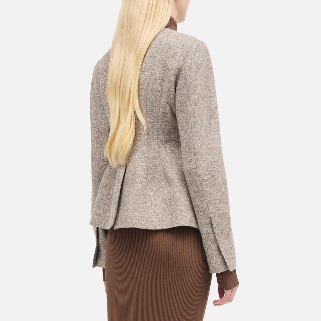 Julienne Knitted Wool Jacket Melange Mink