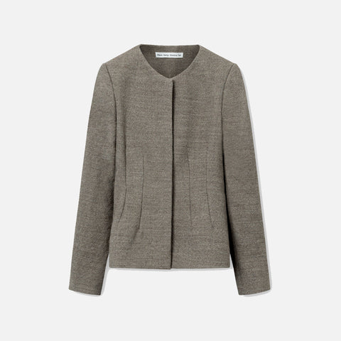 Julienne Wool Twill Jacket Melange Warm Grey
