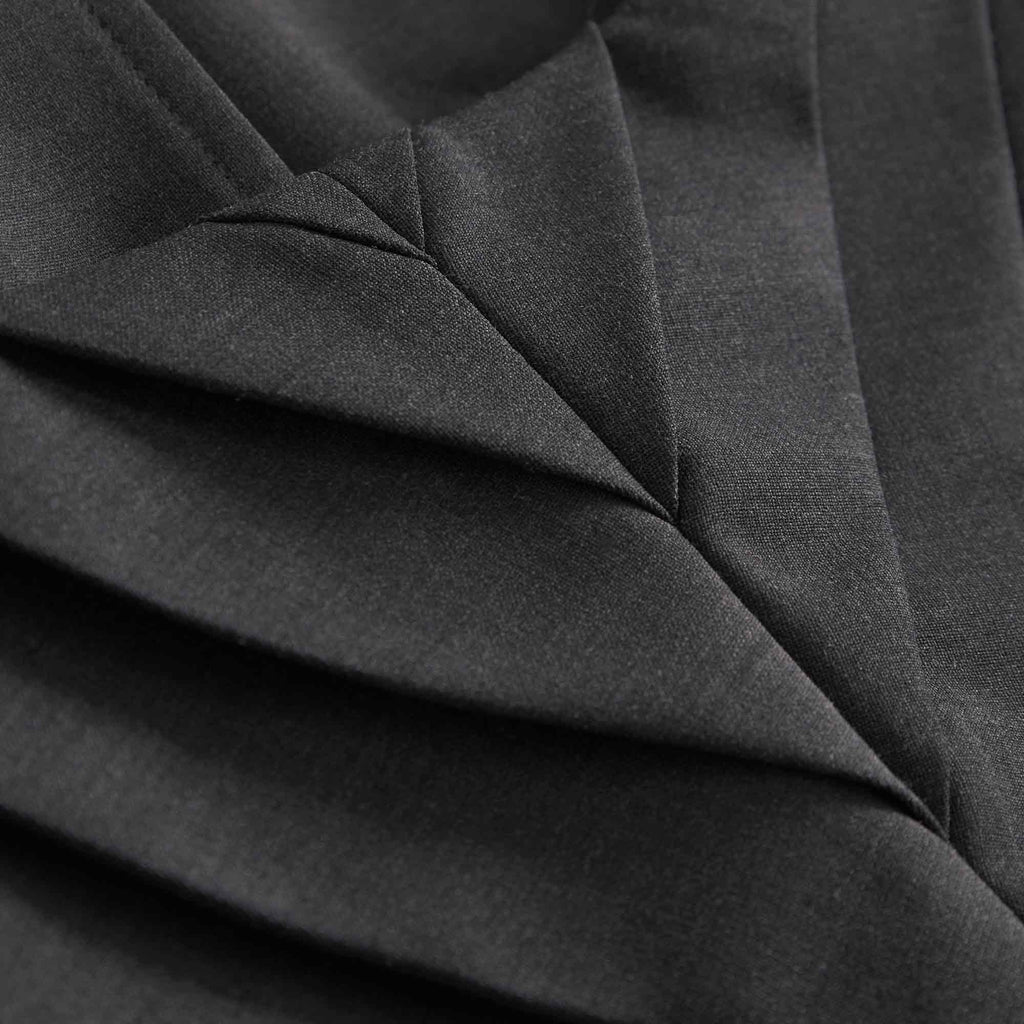 Juno-Atelier Thin Wool Blazer Dark Grey Melange