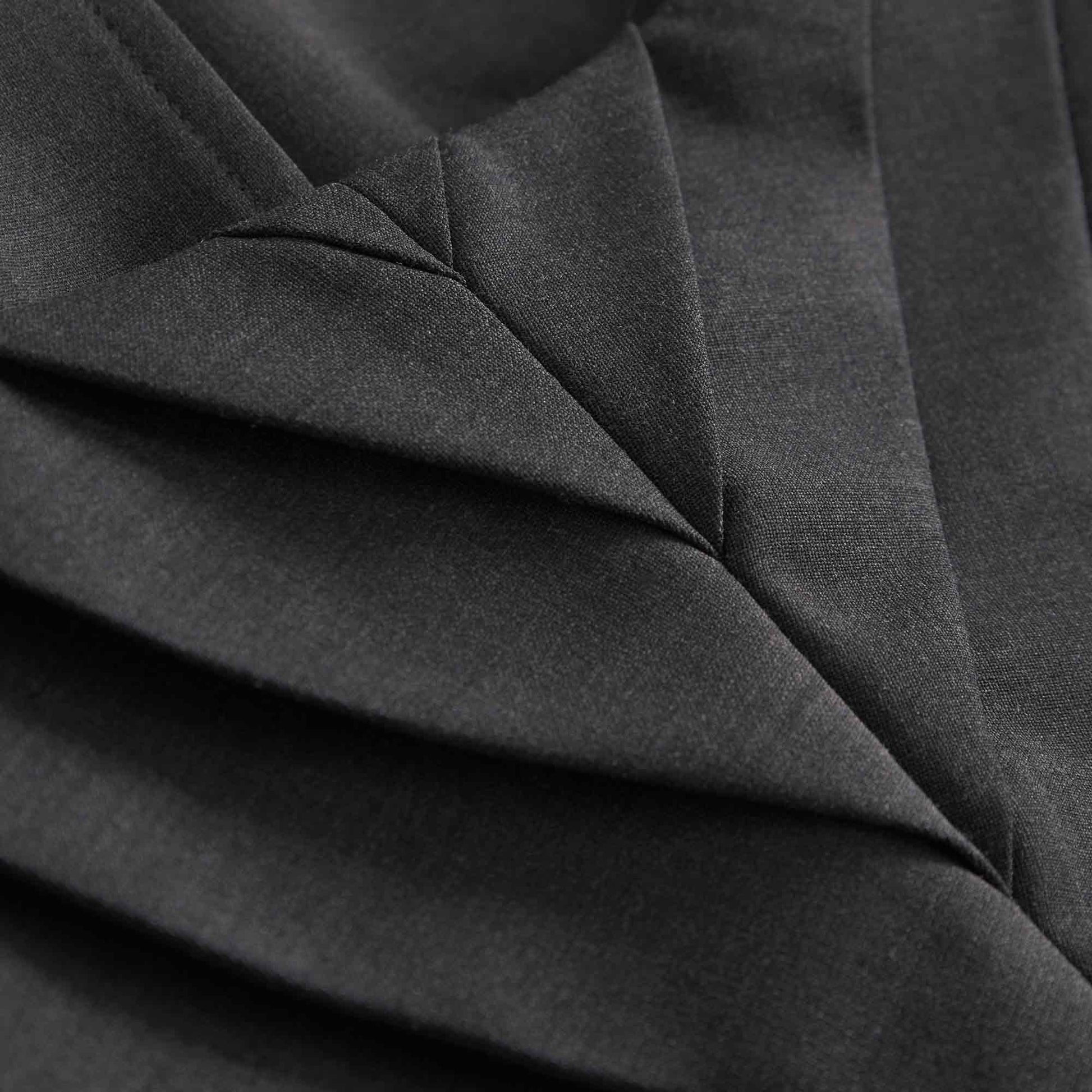 Juno-Atelier Thin Wool Blazer Dark Grey Melange