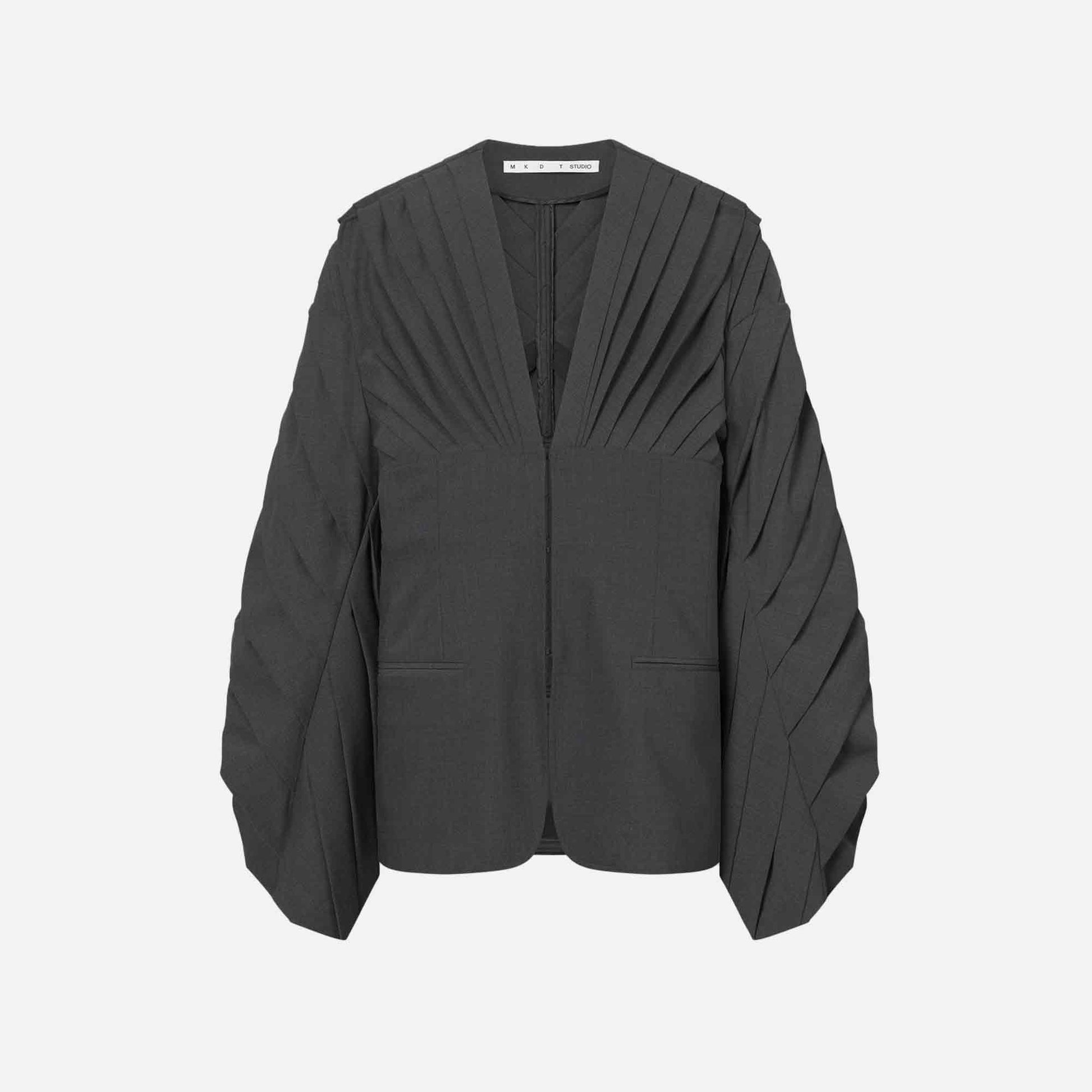 Juno-Atelier Thin Wool Blazer Dark Grey Melange