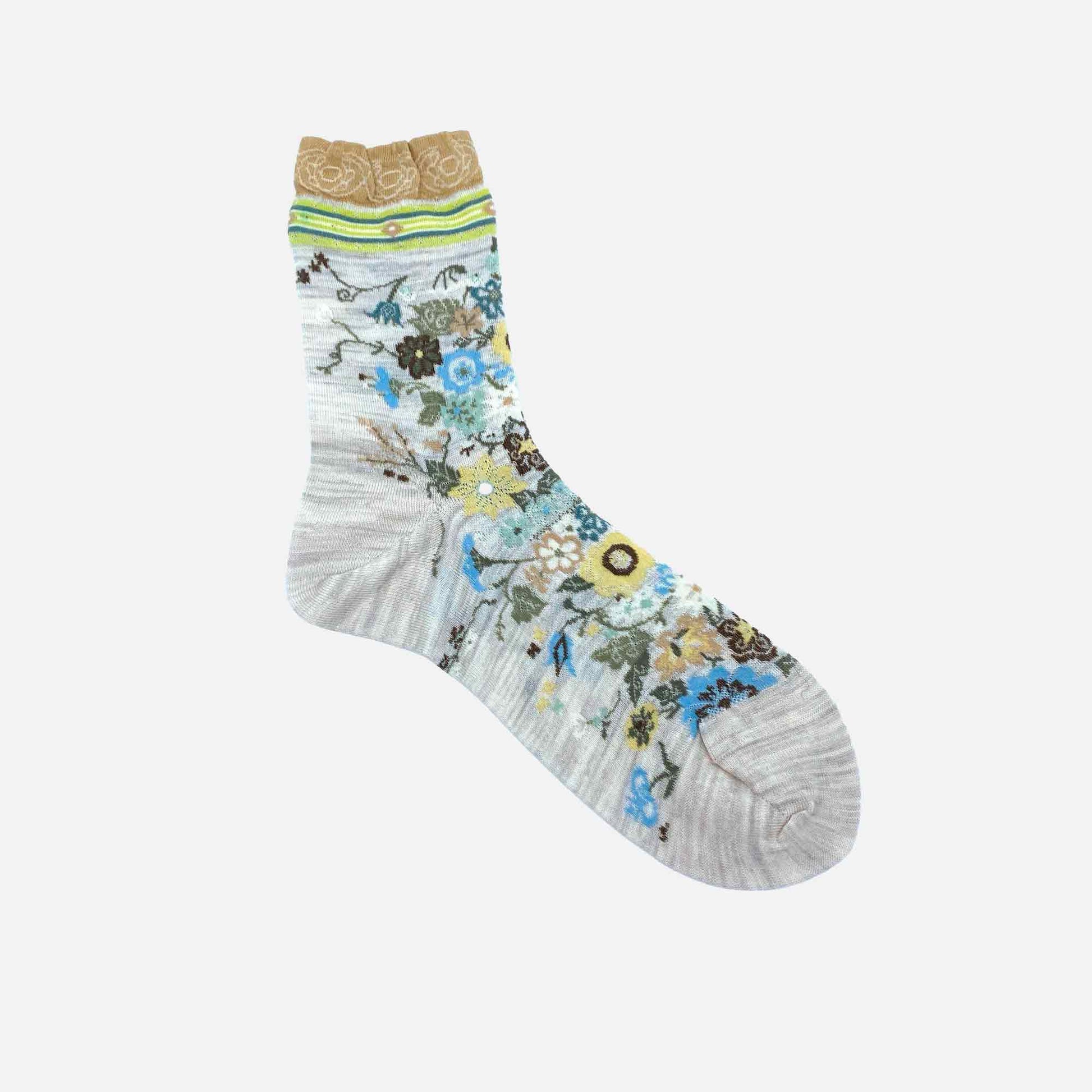 Happy Flower Socks White