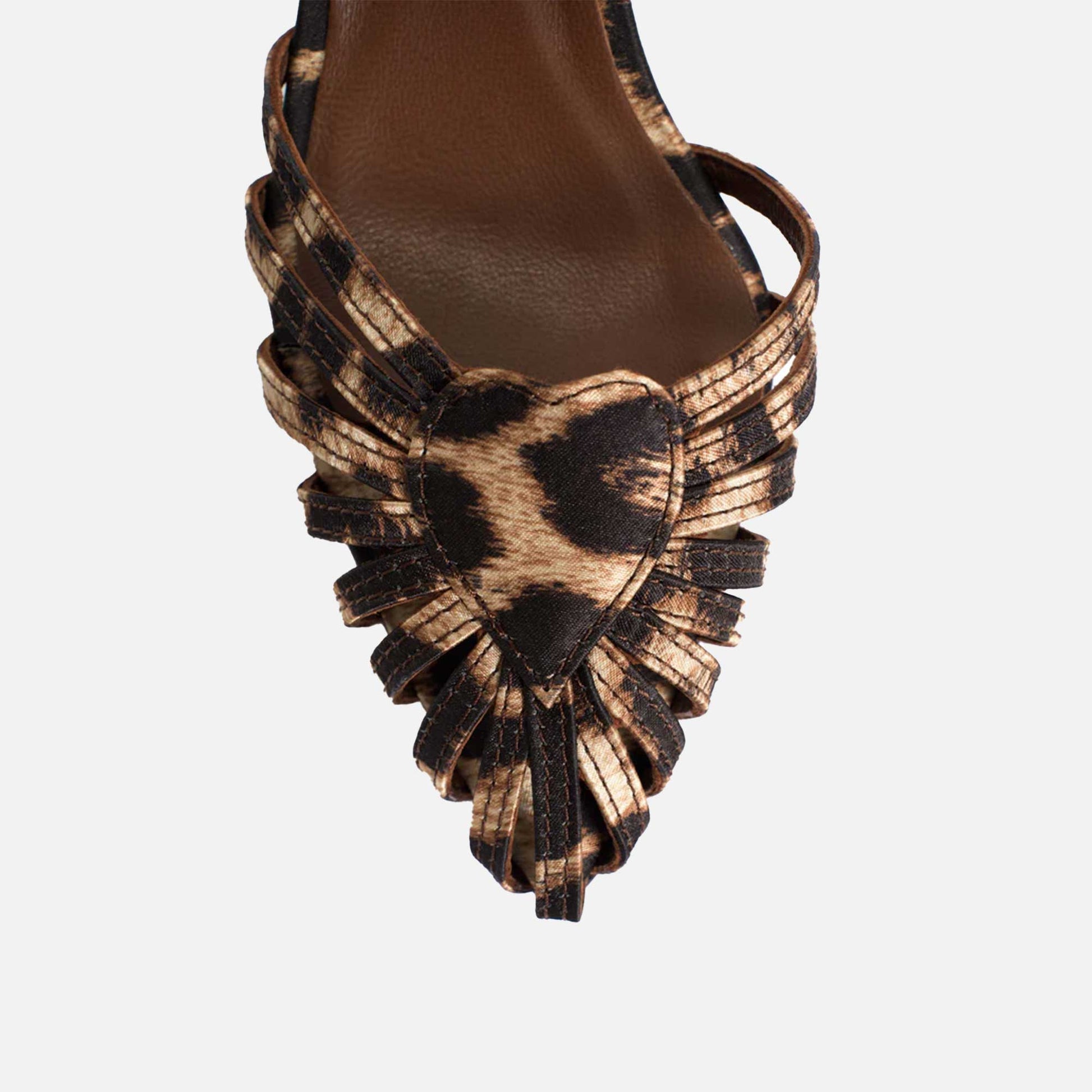 Keesha 55 Satin Print Leopard Sandals