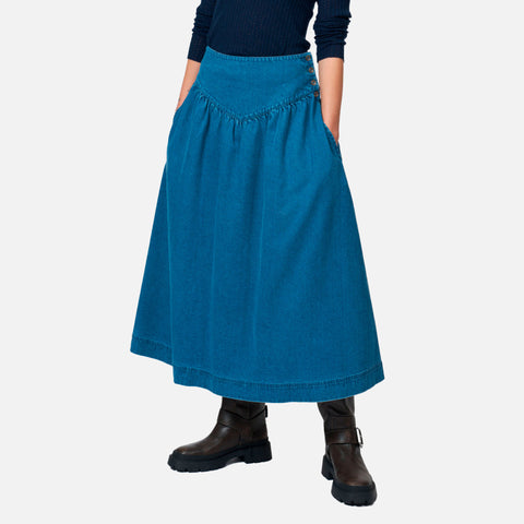 Corfu Skirt Heavy Washed Denim