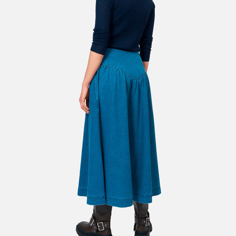 Corfu Skirt Heavy Washed Denim