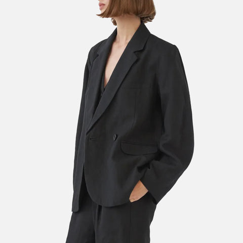 Linen Blazer Black