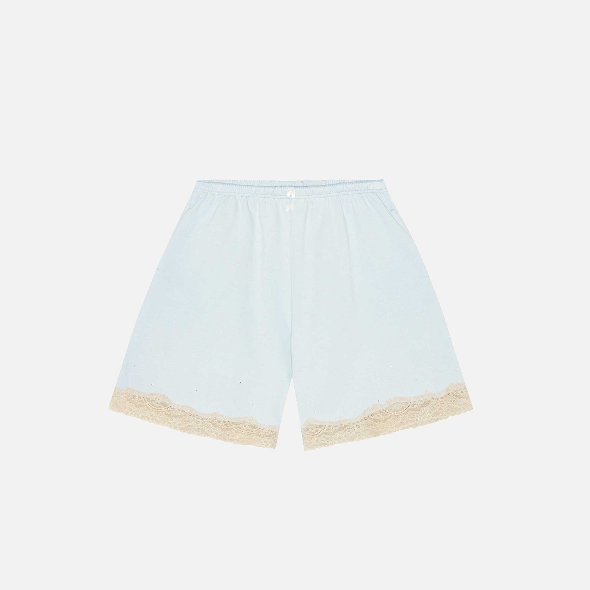 Lace Bermuda Sweatshorts Light Blue