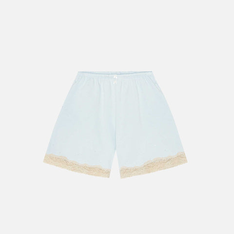 Lace Bermuda Sweatshorts Light Blue