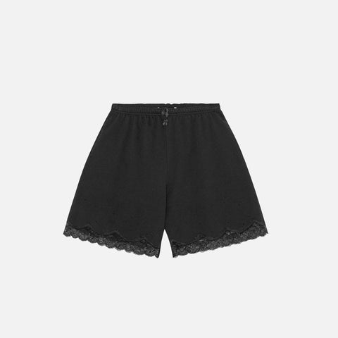 Lace Bermuda Sweatshorts Black