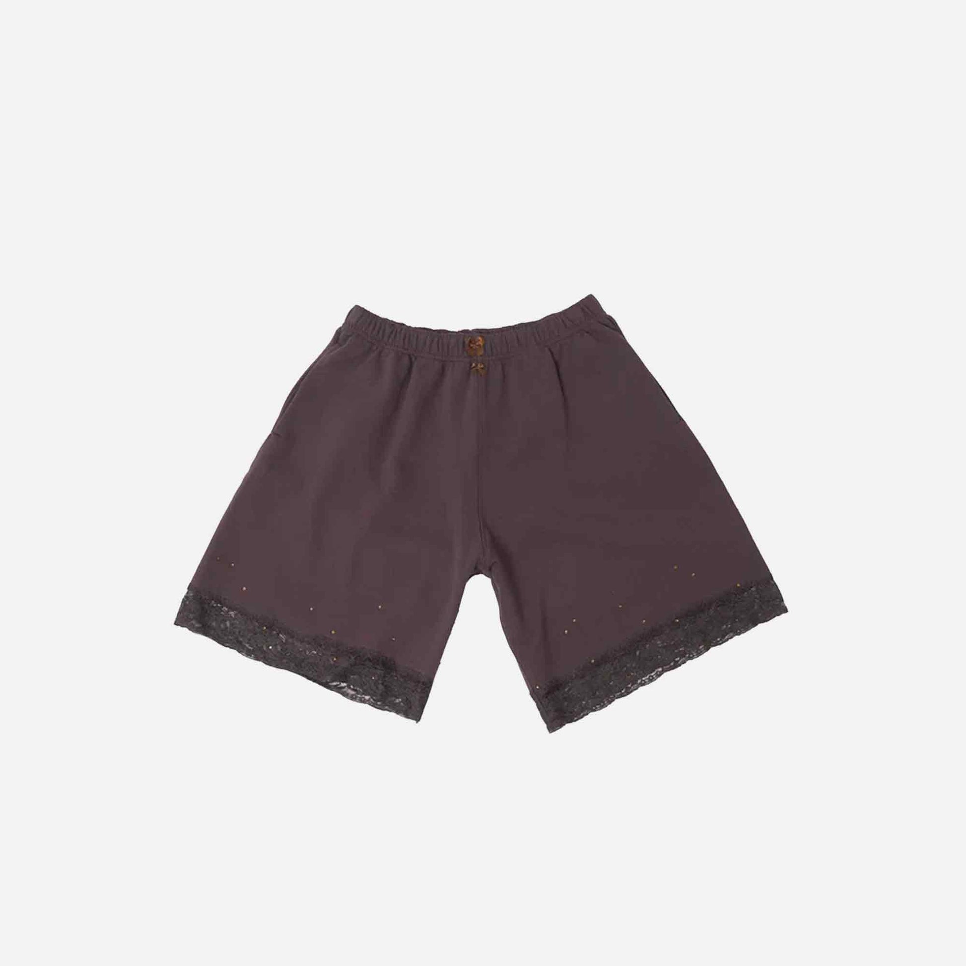 Lace Bermuda Sweatshorts Cocoa Brown
