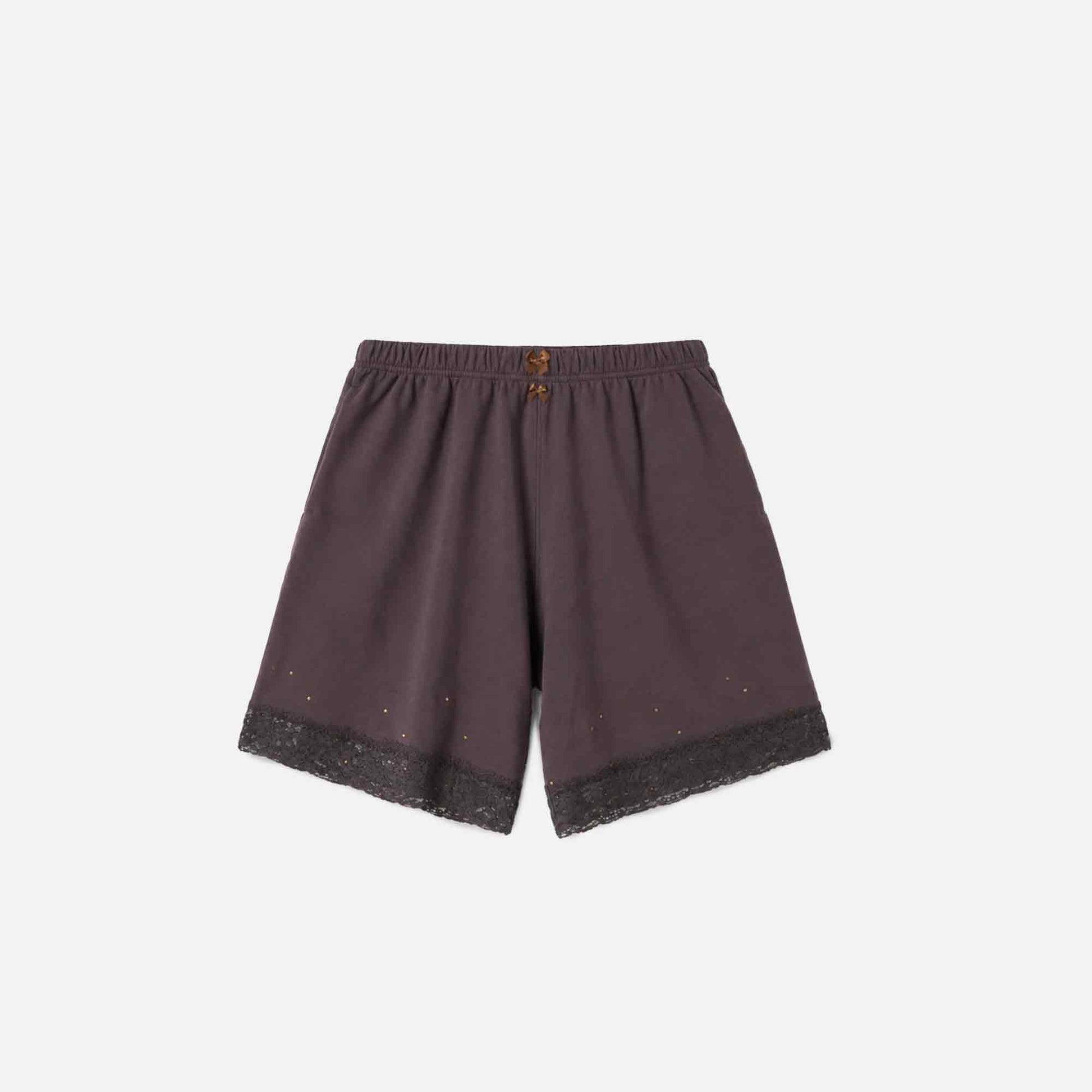 Lace Bermuda Sweatshorts Cocoa Brown