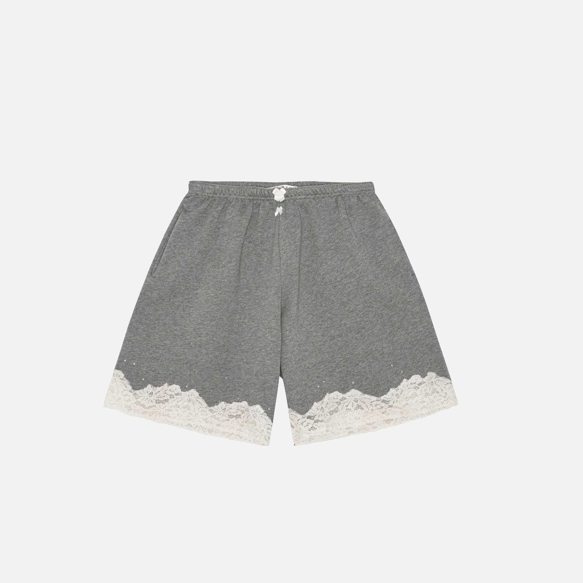 Lace Bermuda Sweatshorts Dark Grey Melange